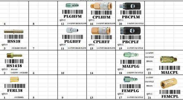 COUPLER & FITTING ASSORTMENT